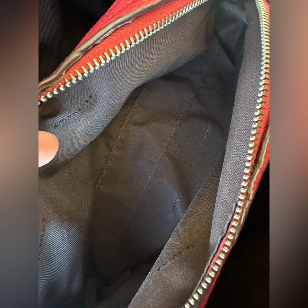 COACH Candy Apple Red Dalton 31 In Jacquard Signature Hobo Bag - Picture 10 of 16